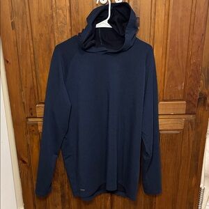 Athletic Works Women’s Dark Navy Blue Hooded Long Sleeve Shirt Size 2XL